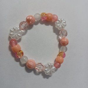Peach Colored Handmade Stretch Bracelet